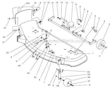 Part Location Diagram of 79-4140-03 Toro Support-Wheel, Gage
