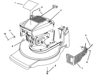 Engine Assembly Diagram and Parts List for 20806B 4900001 - 4999999 Toro Lawn Mower