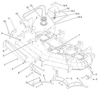 Part Location Diagram of 106-3382-03 Toro Front Hinge Asm