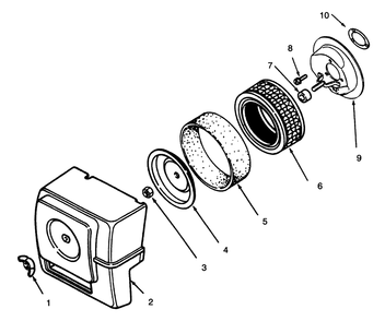 Air Intake Diagram and Parts List for 73380 4900001 - 4999999 Toro Lawn Tractor