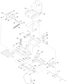 Seat Assembly Diagram and Parts List for 77507 400000000 - 415499999 Toro Lawn Tractor