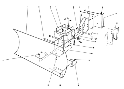 Grader Blade Assembly (Model No. 59099) (Optional) Diagram and Parts List for 38160 2000001 - 2999999 Toro Snow Blower