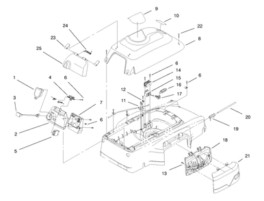 Cover, Mulch Plug And Palnel Assembly Diagram and Parts List for 21040 7900001 - 7999999 Toro Lawn Mower