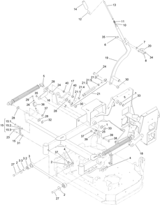Deck Lift Assembly Diagram and Parts List for 74536TE 413000000 - 417999999 Toro Lawn Tractor