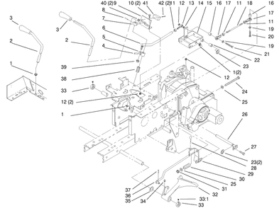 Hydro Controls, Brake Diagram and Parts List for 73403 6900001 - 6999999 Toro Lawn Tractor