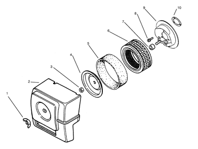 Air Cleaner Diagram and Parts List for 73403 7900001 - 7999999 Toro Lawn Tractor