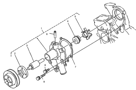 Water Pump Assembly Diagram and Parts List for 22303 990001 - 999999 Toro Lawn Tractor Accessories