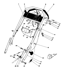 Handle Assembly Diagram and Parts List for 20715 2000001 - 2999999 Toro Lawn Mower