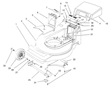 Housing Assembly Diagram and Parts List for 20914B 69000001 - 69999999 Toro Lawn Mower