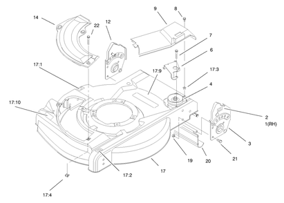 Cover Assembly Diagram and Parts List for 20711 9900001 - 99999999 Toro Lawn Mower