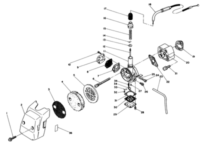 Carburetor & Air Cleaner Assembly Diagram and Parts List for 51642 6000001 - 6999999 Toro Trimmer
