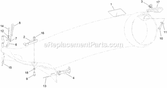32_Inch_Bagger_Chute_Assembly_No_119-8827 Diagram and Parts List for 79333 311000001 - 311999999 Toro Lawn Tractor Accessories