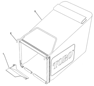 Grass Bag Assembly Diagram and Parts List for 20921B 1000001 - 1999999 Toro Lawn Mower