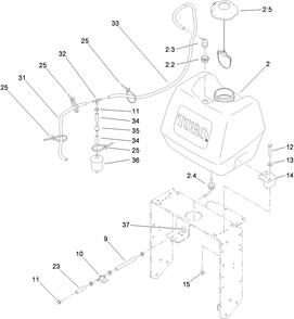 Part Location Diagram of 119-6549 Toro GROMMET-VALVE, ROLL-OVER