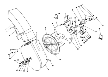 Grass Collection System 5 Diagram and Parts List for 30754 (800001-899999)(1988) Toro Lawn Tractor