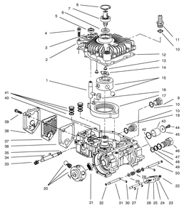 Transmission Assembly Eaton Model 781-016 Diagram and Parts List for 74101 590001 - 599999 Toro Lawn Tractor