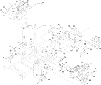 Control Console And Guard Assembly Diagram and Parts List for 74472 402100000-403351083 Toro Lawn Tractor