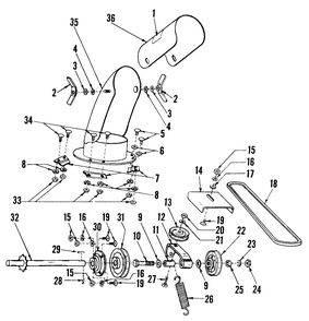 Snow Chute And Drive Shaft Assembly Diagram and Parts List for 59032 2000001 - 2999999 Toro Snow Blower