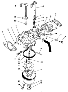 Carburetor Assembly (Engine No. Vmm1-7) Diagram and Parts List for 26620BG 2000001 - 2999999 Toro Lawn Mower