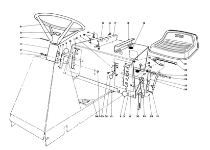 Seat & Steering Wheel Assembly Diagram and Parts List for 56170 5000001 - 5999999 Toro Lawn Tractor Accessories