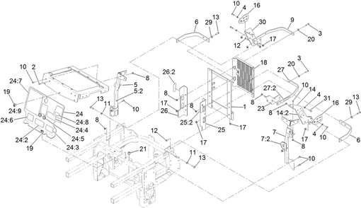 Engine Housing Assembly Diagram and Parts List for 72267 410000000-999999999 Toro Lawn Mower