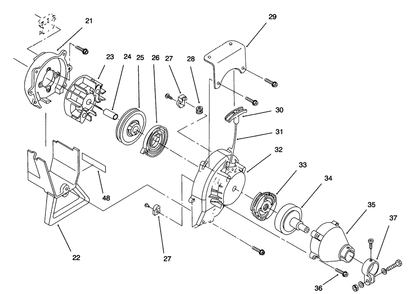 Flywheel, Starter, & Clutch Assemblies Diagram and Parts List for 58355 69000001 - 69999999 Toro Cultivator