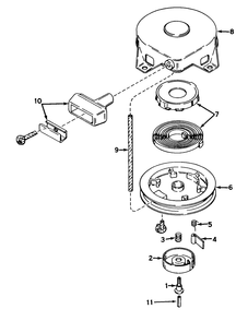 Rewind Starter N0. 590420 Diagram and Parts List for 23267 9000001 - 9999999 Toro Lawn Mower