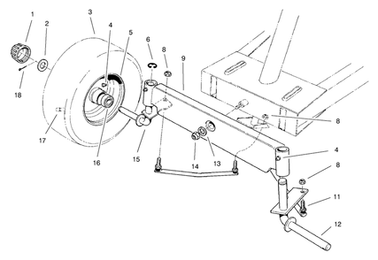 Front Axle Assembly Diagram and Parts List for 70041 8900001 - 8999999 Toro Lawn Tractor