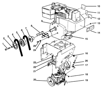 Engine Assembly Diagram and Parts List for 38556 6900001 - 6999999 Toro Snow Blower