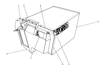 Grass Bag Assembly No. 11-0189 Diagram and Parts List for 20627C 6000001 - 6999999 Toro Lawn Mower