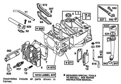 Engine Briggs & Stratton Model 122702-3171-01 Diagram and Parts List for 16401 39000001 - 39999999 Toro Lawn Mower