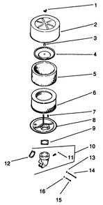 Air Intake-Engine Model No. Mv18s-Type 58543 Diagram and Parts List for 30190 20000001 - 29999999 Toro Lawn Tractor Accessories