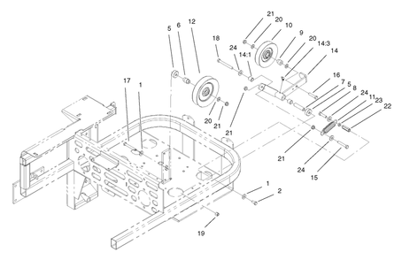 Idler Assembly Diagram and Parts List for 74231 (230000001-230006000)(2003) Toro Lawn Mower