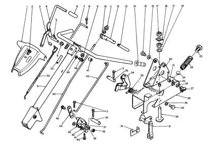 Handle Assembly Diagram and Parts List for 58170 3000001 - 3999999 Toro Tiller