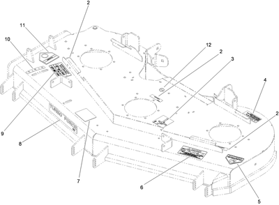 Deck Decal Assembly Diagram and Parts List for 74960CP (311000001-311999999)(2011) Toro Lawn Mower