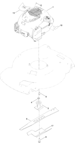 Engine And Blade Assembly Diagram and Parts List for 21761 409000000 - 999999999 Toro Lawn Mower