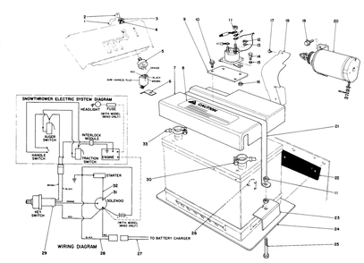 12 Volt Starting Motor Kit 42-3370 (Optional) Diagram and Parts List for 38150 7000001 - 7999999 Toro Snow Blower
