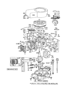 Model 130905-0368 Engine Assembly (Electric Start) Briggs & Stratton Diagram and Parts List for 56575 2000001 - 2999999 Toro Lawn Tractor