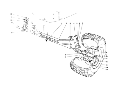 Front Axle Assembly Diagram and Parts List for 55402 1000001 - 1999999 Toro Lawn Tractor