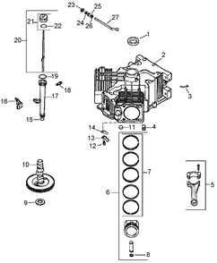 Crankcase Assembly Diagram and Parts List for 74414 (260000001-260999999)(2006) Toro Lawn Mower