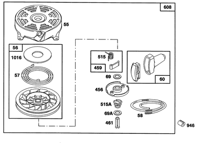 Engine Briggs & Stratton Model 122702-3188-01 Diagram and Parts List for 20212 1000001 - 1999999 Toro Lawn Mower