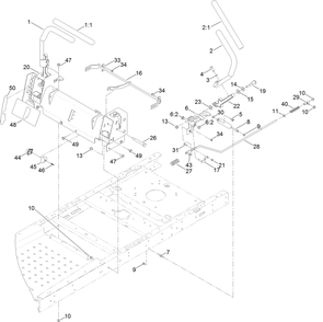 Motion Control Assembly Diagram and Parts List for 74750 316000001 - 316999999 Toro Lawn Tractor