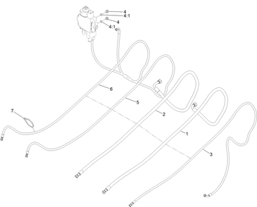 Loader Arm Hydraulic Hose Assembly Diagram and Parts List for 22531 405540000 - 412699999 Toro Lawn Tractor Accessories