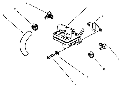 Fuel Pump Diagram and Parts List for 73401 5901261 - 5999999 Toro Lawn Tractor