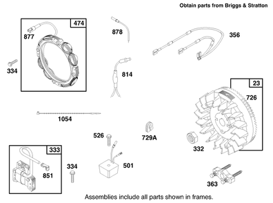 Engine Briggs & Stratton Model 303776-1188-A1 Diagram and Parts List for 30188 7900001 - 7999999 Toro Lawn Tractor Accessories