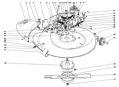 25" Mower Assembly Diagram and Parts List for 56033 4000001 - 4999999 Toro Lawn Tractor