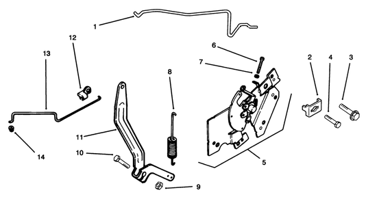 Engine Controls Diagram and Parts List for 72064 6900001 - 6999999 Toro Lawn Tractor