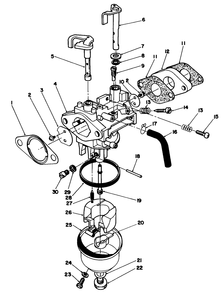 Carburetor Assembly (Model No. Vmg6) Diagram and Parts List for 20624 7000001 - 7999999 Toro Lawn Mower