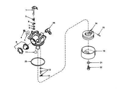 Carburetor No. 632050 Diagram and Parts List for 20575 8007501 - 8999999 Toro Lawn Mower