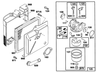 Engine Briggs & Stratton Model 122702-3171-01 Diagram and Parts List for 20216 1000001 - 1999999 Toro Lawn Mower